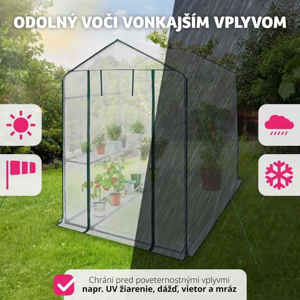 Skleník s plachtou - biely Obrázok produktu 9