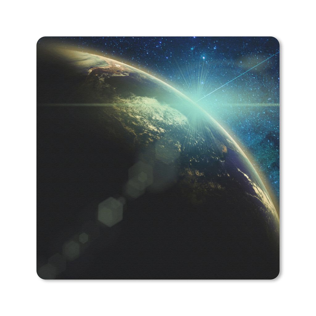 MuchoWow Mauspad Mousepad Erde - Milchstraße - Sterne 20x20 cm - Mousepads - Maus Mat - Pad - Mausunterlage - Desk Mat - Bureauartikeln