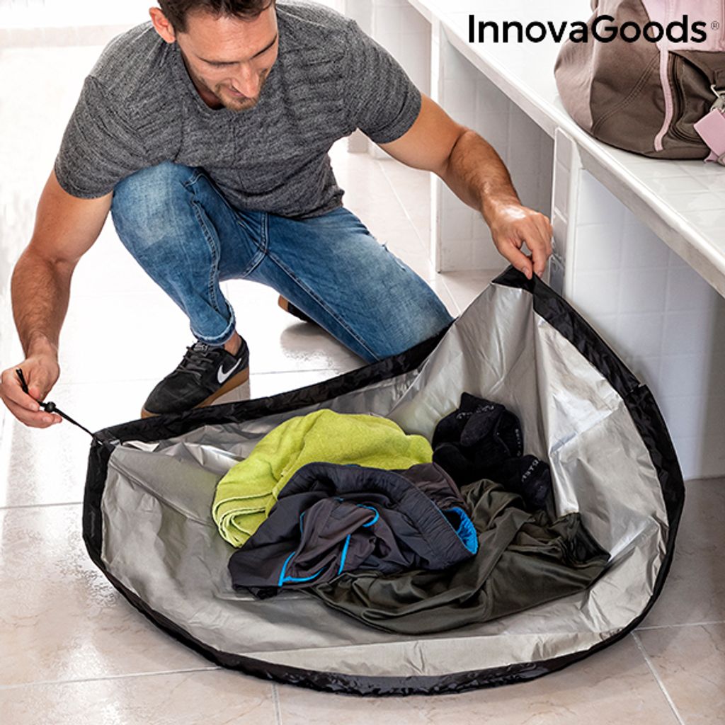 InnovaGoods 2-in-1 Kleedkamer Mat & Waterproof Tas - 90 x 5 x 90 cm