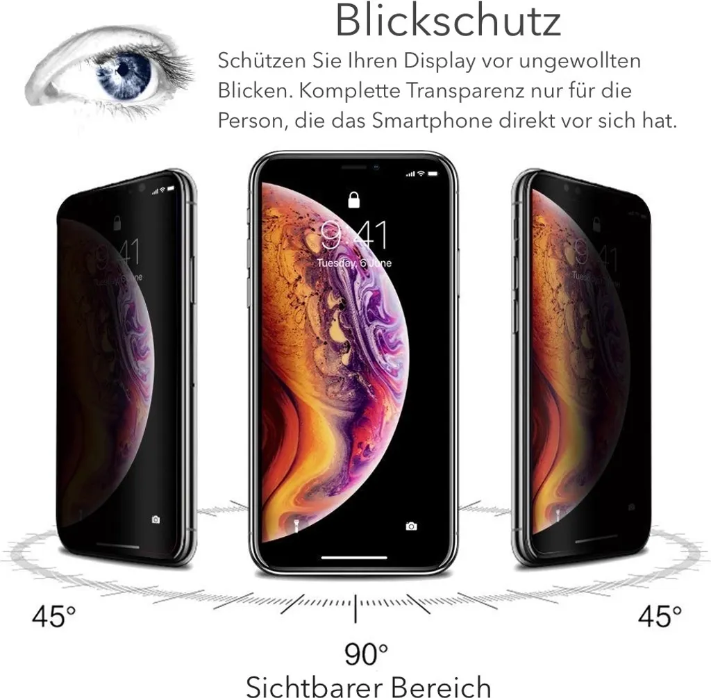 2 Pellicole Protettive Privacy Per IPhone X/XS/11 Pro – Vetro Temperato 9H Anti-Spy E Anti-Graffio