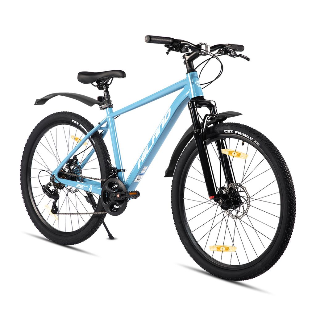 Hiland 26 Zoll Mountainbike, Herren und Damen 21 Gang MTB mit Aluminiumrahmen, Doppelscheibenbremsen, chutzblech und gefederter Vordergabel