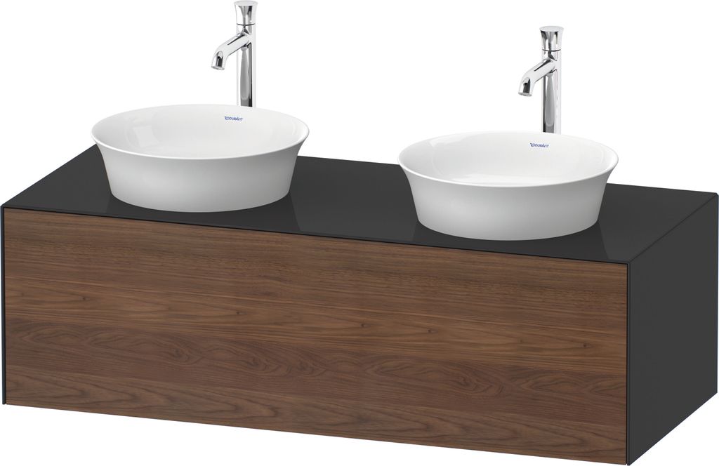 Duravit White Tulip, Waschtischunterbau wandhängend, Breite 1300 x Tiefe 550mm, mit 1x Auszug, mit Tip-on Technik, WT4978B77H1