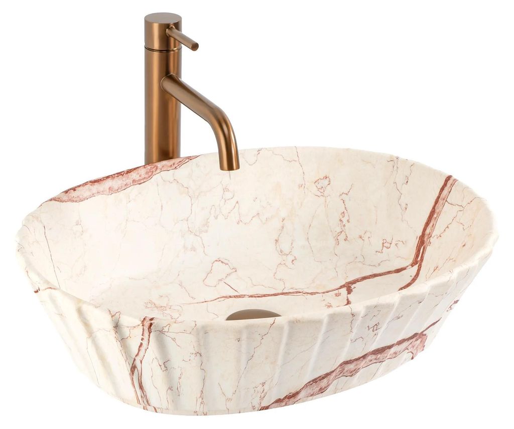 Aufsatzwaschbecken Rea Samanta Zen Beige, Steinimitation