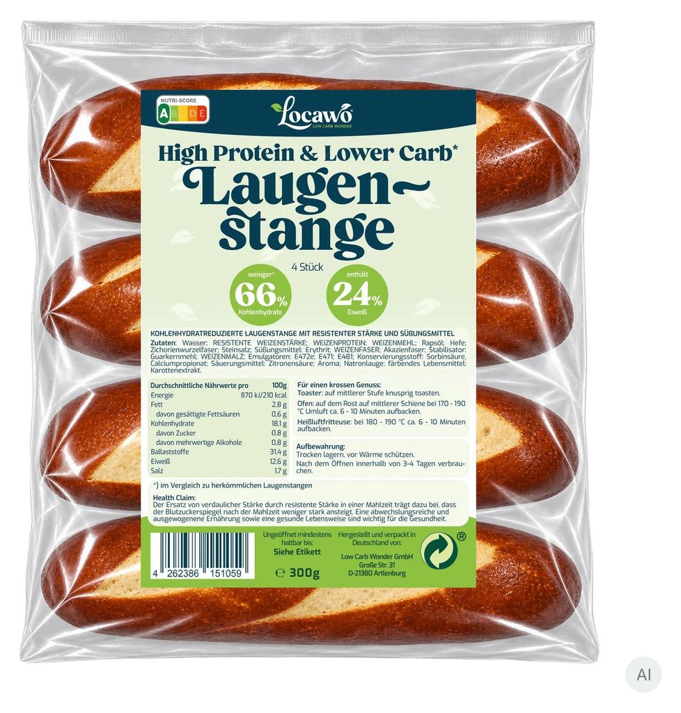 Locawo High Protein Low Carb Laugenstange 300g Produktbild 