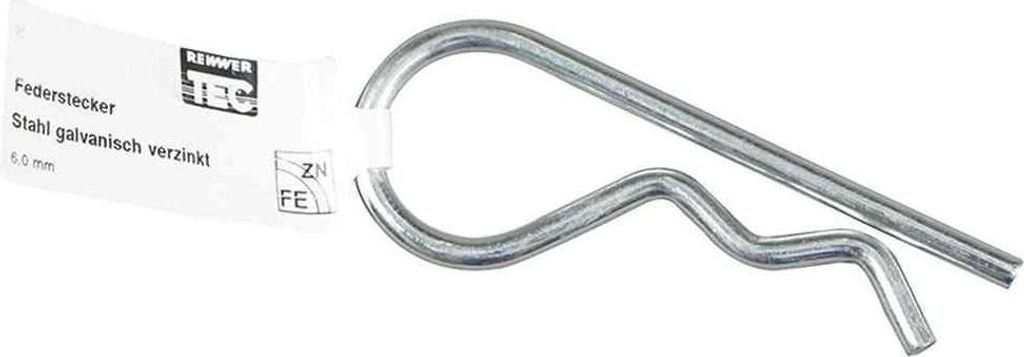 Federstecker 6,0 mm, verzinkt, mit EAN-Fähnchen
