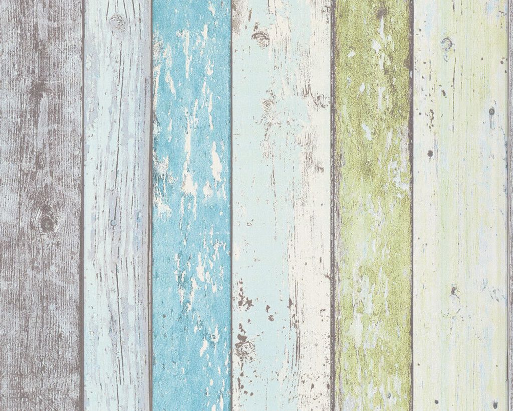 A.S. Création Tapete New England 2, blau, grün, weiß, 10,05 m x 0,53 m, 855077, 8550-77