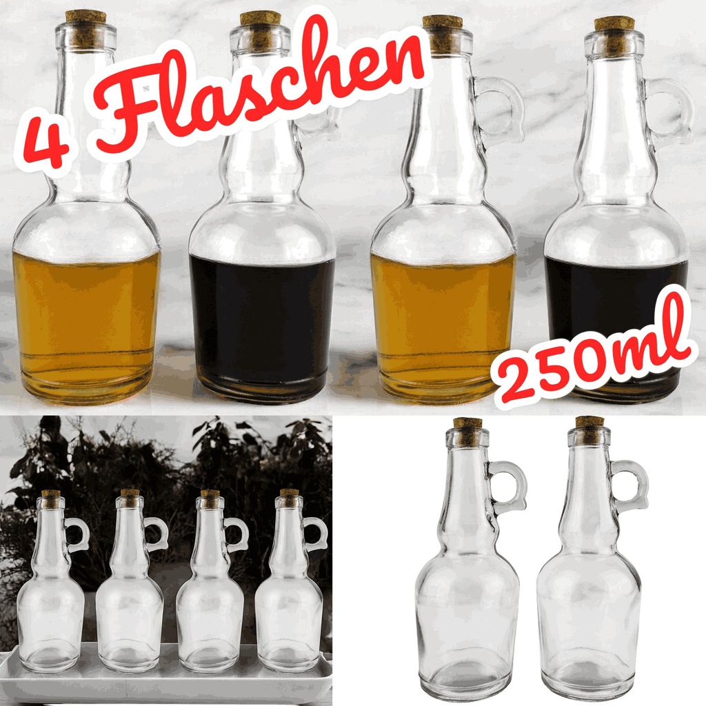 Essig & Öl Spender 4er Set Karaffen Essigspender Ölspender Produktbild 