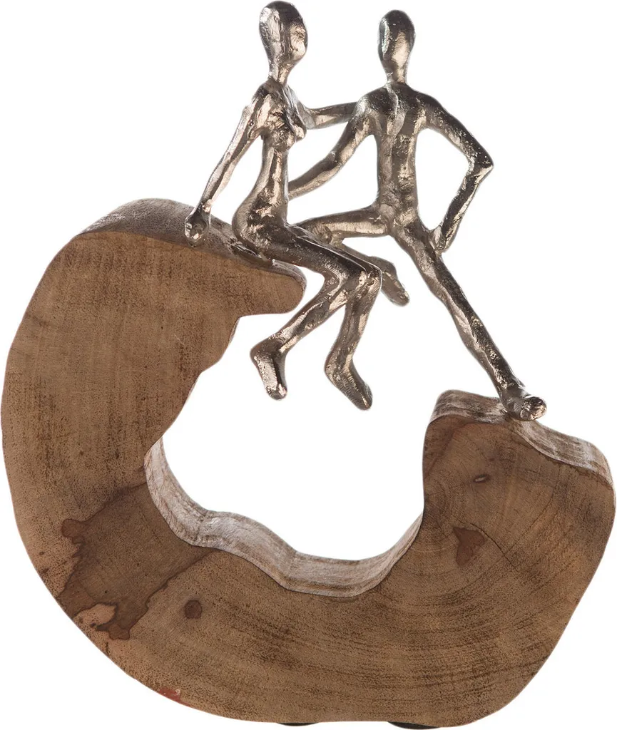 Décoration de Salon Moderne : Sculpture Couple Secure Gilde en Bois