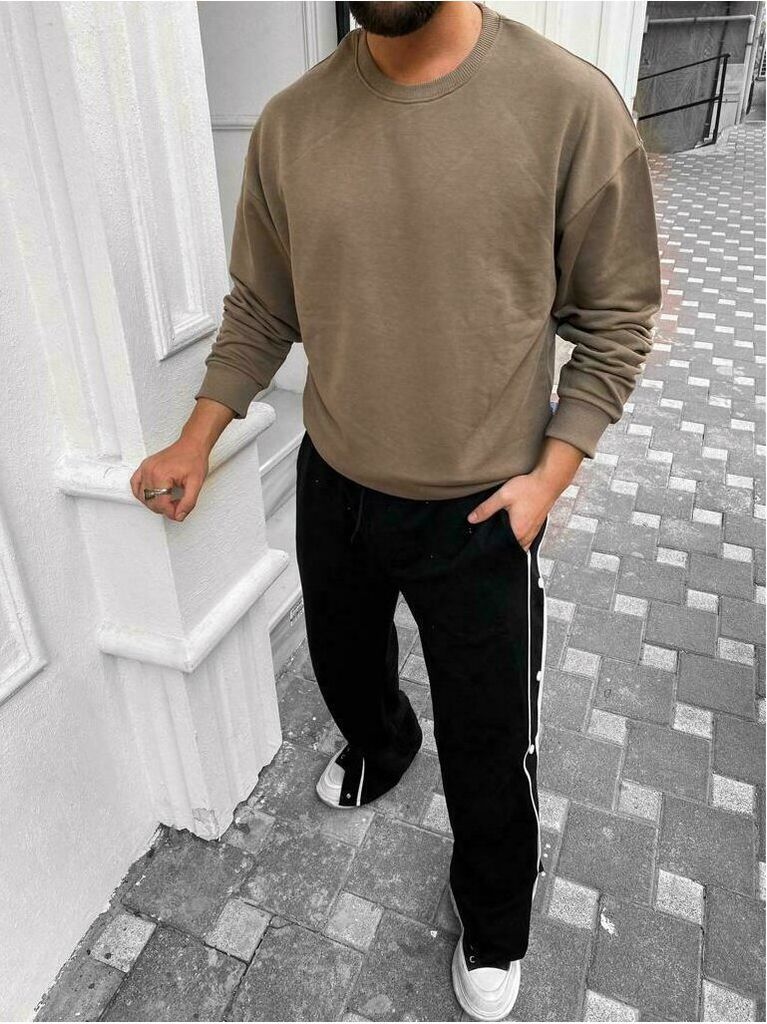 Megaman Jeans Oversize Pullover Herren Sweatshirt Rundhals Produktbild 