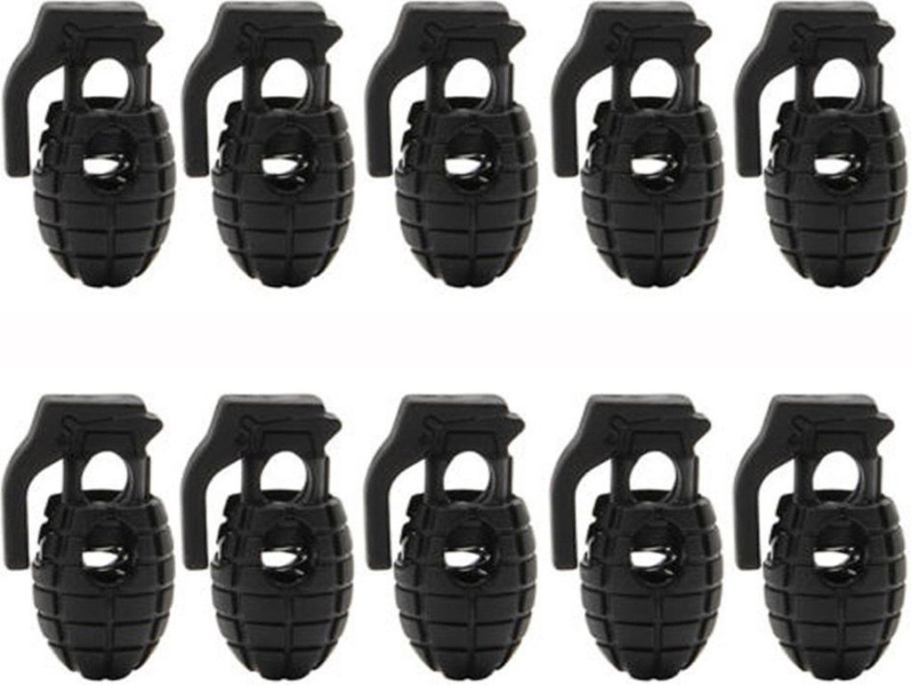 10 Stück Kunststoff-Kordelstopper mit Federn für Paracords, Ersatz-Lanyard-Stopper, Knebelverschlüsse mit Kordel für Bungee-Schwimmbrillen, ela...