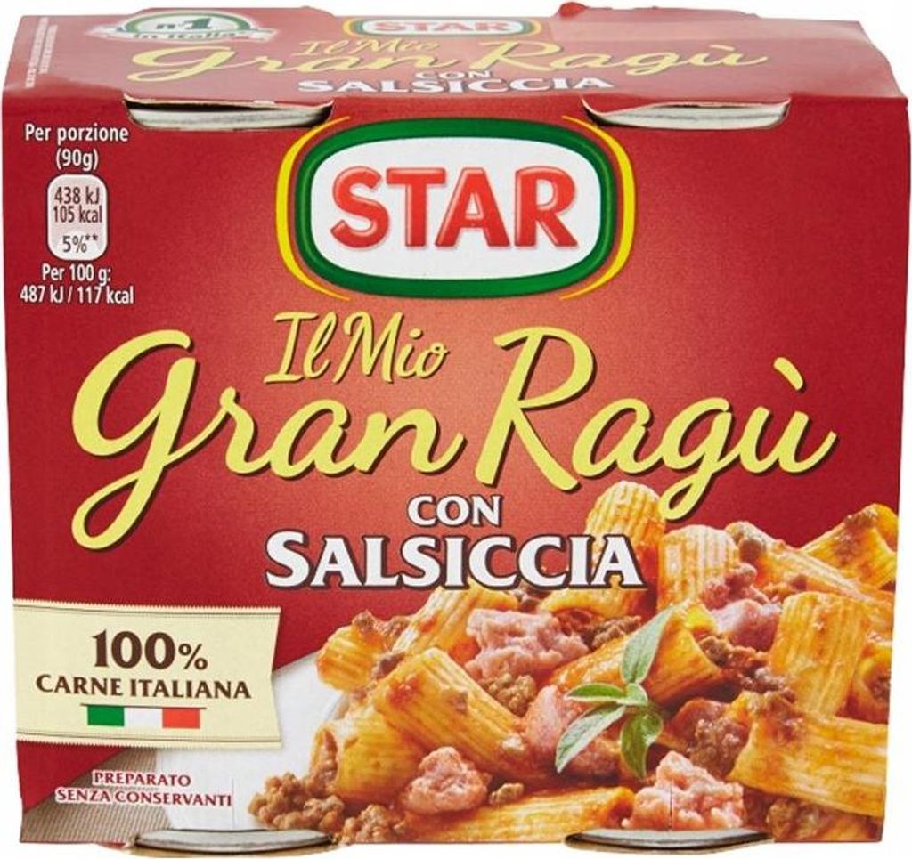 Gran Ragu con Salsiccia 2x180g italská omáčka na těstoviny Obrázek produktu 