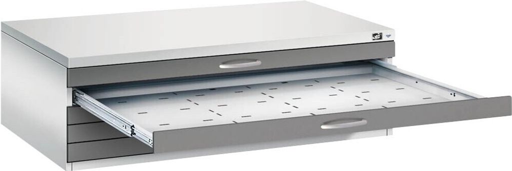 CP 7200 Planschrank lichtgrau, vulkangrau 5 Schubladen 135,0 x 96,0 x 42,0 cm