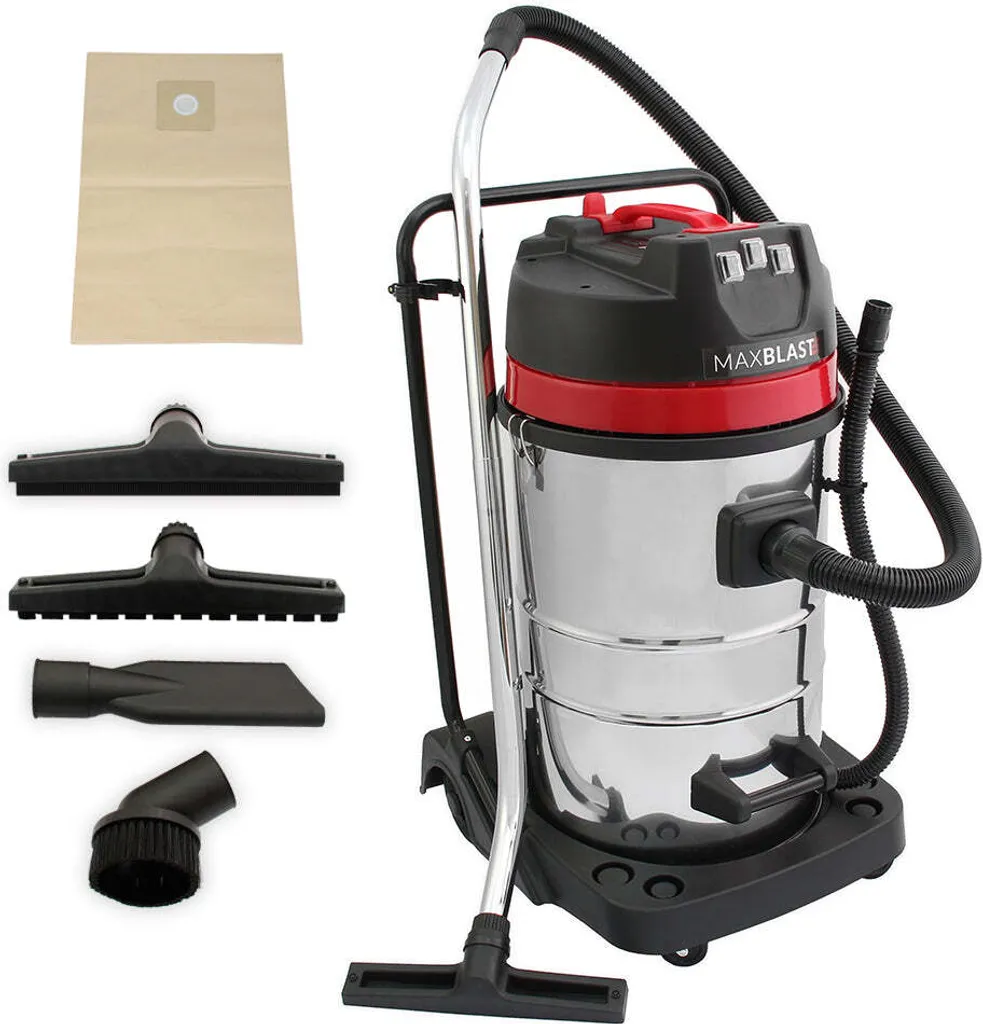 Aspirateur industriel 3000W haute puissance 80L avec triple moteur pro