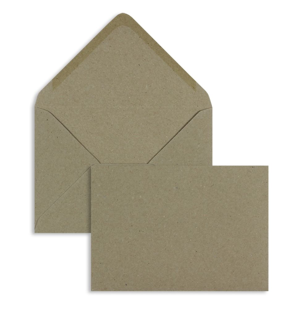 100 Briefumschläge Braun 114x162 mm (DIN C6) mit Nassklebung