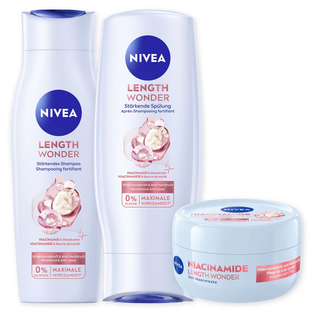 NIVEA Length Wonder Shampoo, Spülung, Haarmaske 3-tlg. Produktbild 