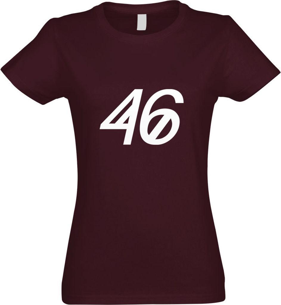 Kiwistar - T-Shirt tailliert - Damen - Burgund - 46 - mit Motiv Bedruckt - Funshirt Design - Sport - Freizeit - Damen - M