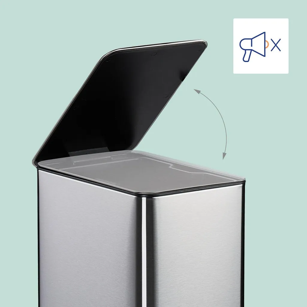 Poubelle de bureau 10 L silencieuse - Design ergonomique et pédale métal