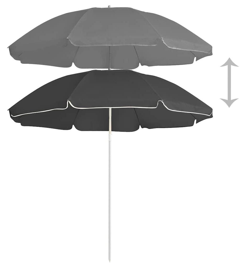 vidaXL Sonnenschirm mit Stahlmast Anthrazit 180 cm Produktbild 