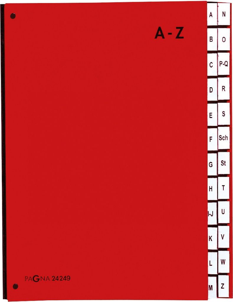 Pagna Pultordner 24 Fächer, Rot, Karton, A4, 340 mm, 35 mm, Produktbild 