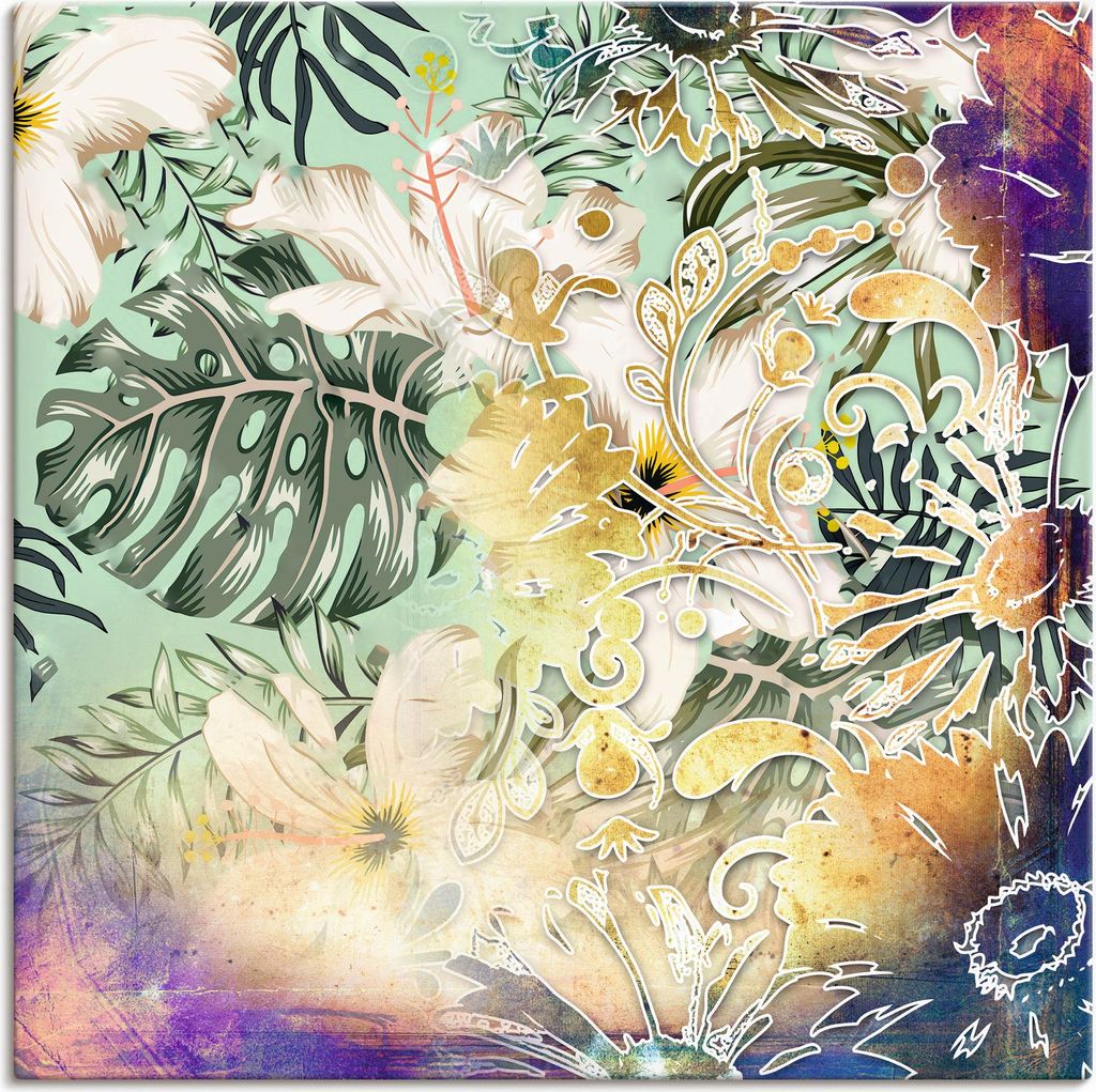 ARTland Leinwandbild Blume, Illustration, Design Größe: 100x100 cm