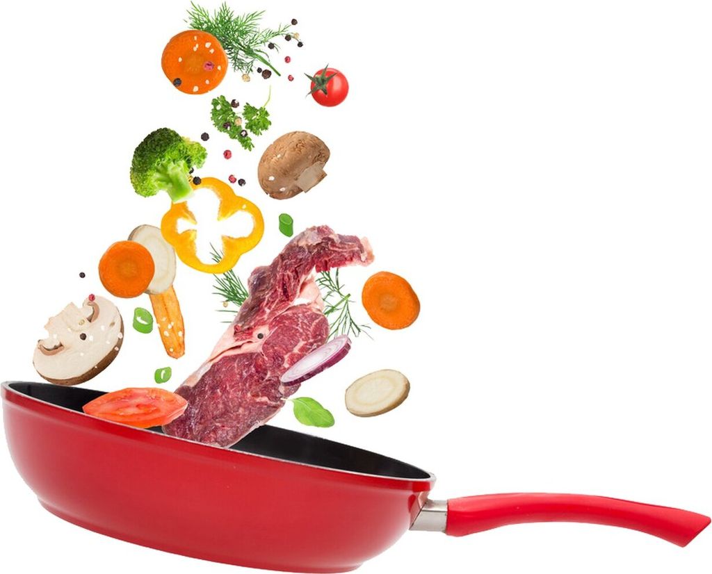 Bratpfanne "FFP" Serie Stielpfanne Ø20cm Induktion Braten Steak Schmorpfanne Grill Pfanne Rot