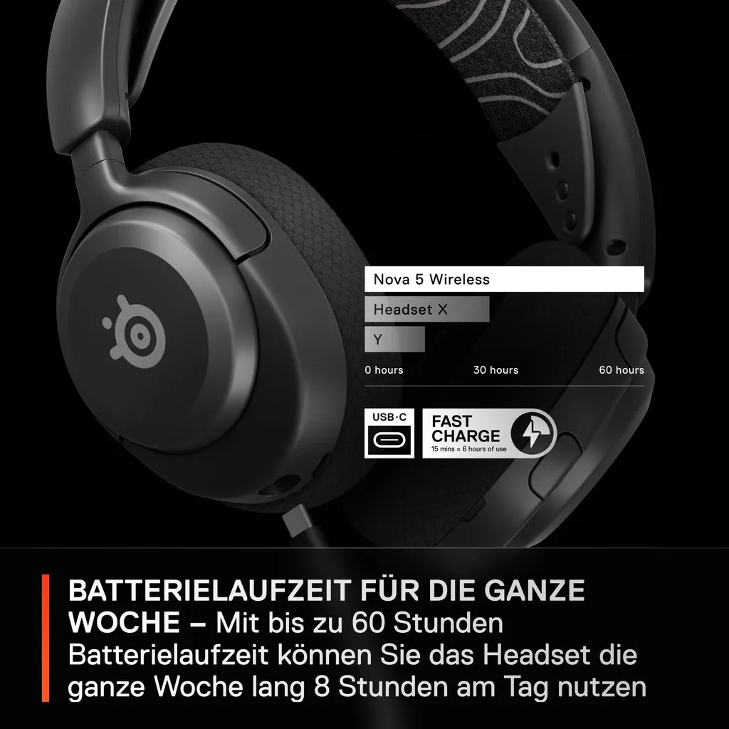 Casque SteelSeries Arctis Nova 5 Gaming sans fil USB-C et Bluetooth Noir - 14