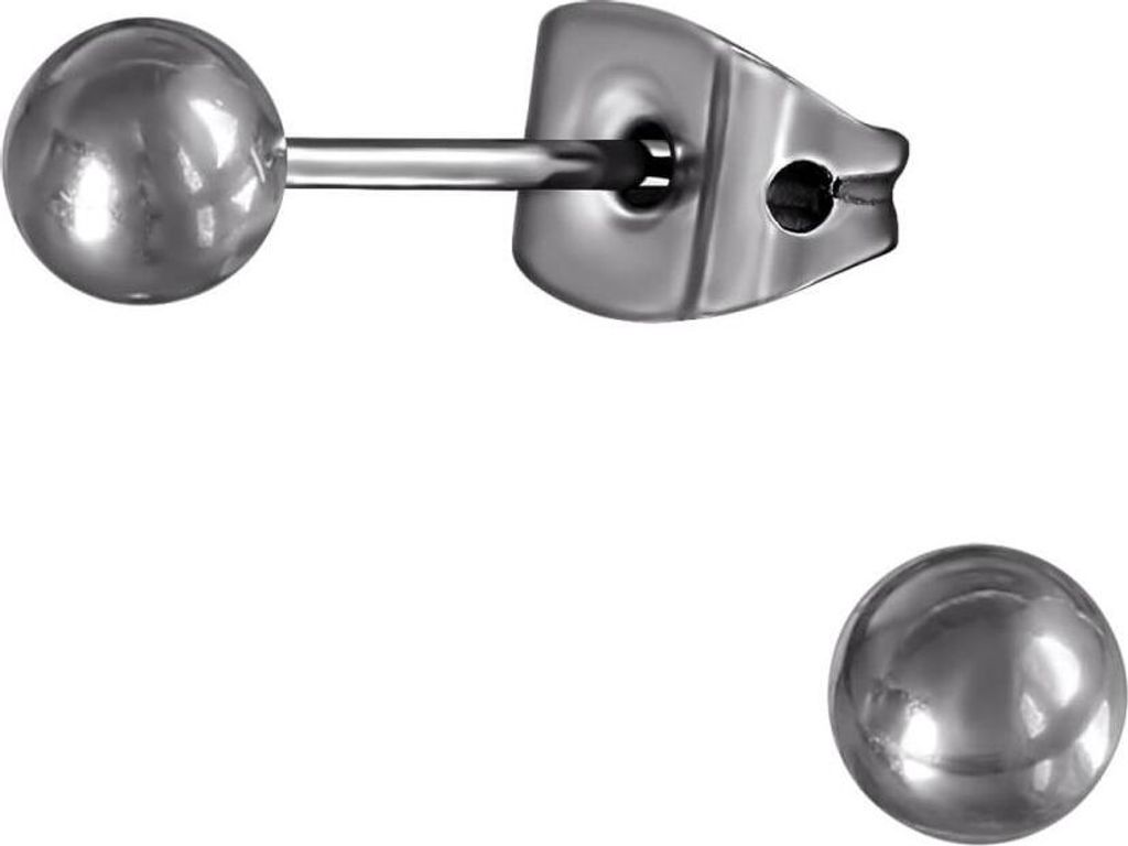 Titan Ohrstecker mit Kugel 3-4-5mm Größe - 4 mm