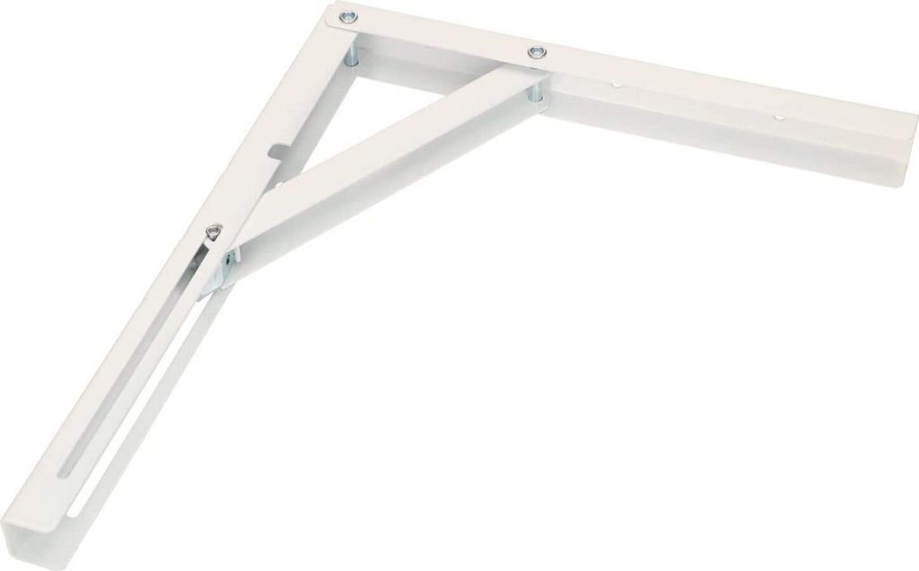 KOTARBAU Klappkonsole 300 x 260mm Weiß Halter Stahl Träger Wandhalter Klammern Winkelregal Rostfrei Achse Regalträger Winkel Stütze Regalwink...
