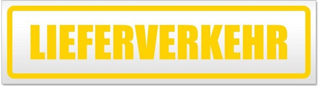 Kiwistar - Autoaufkleber - Gelb - 30 x 8 cm - Lieferverkehr - Hinweis Aufkleber Sticker für Auto, Kfz, Fahrrad, PKW, LKW