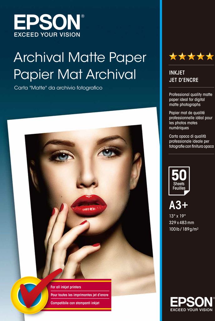 Epson Archival Matte Paper papier jet d'encre A3+ (330x483 Image du produit 