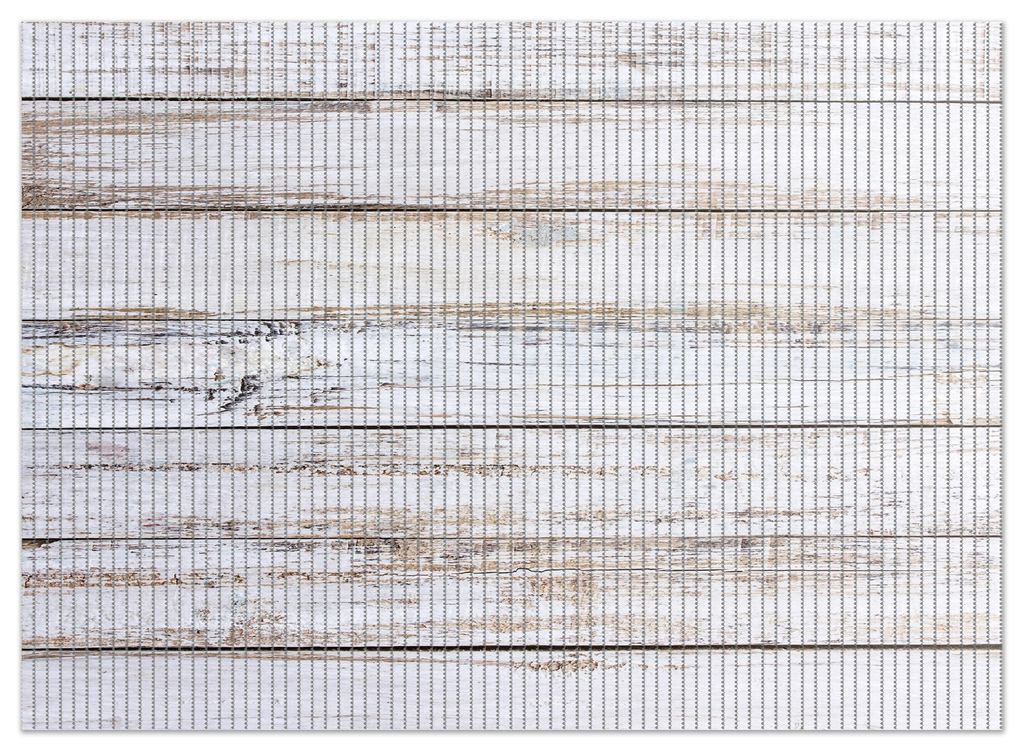 Wallario Duschmatte Antirutschmatte Badmatte Fußmatte Helle Holzstruktur - Muster - Alter Dielenfußboden, Größe ca. 90 x 65 cm