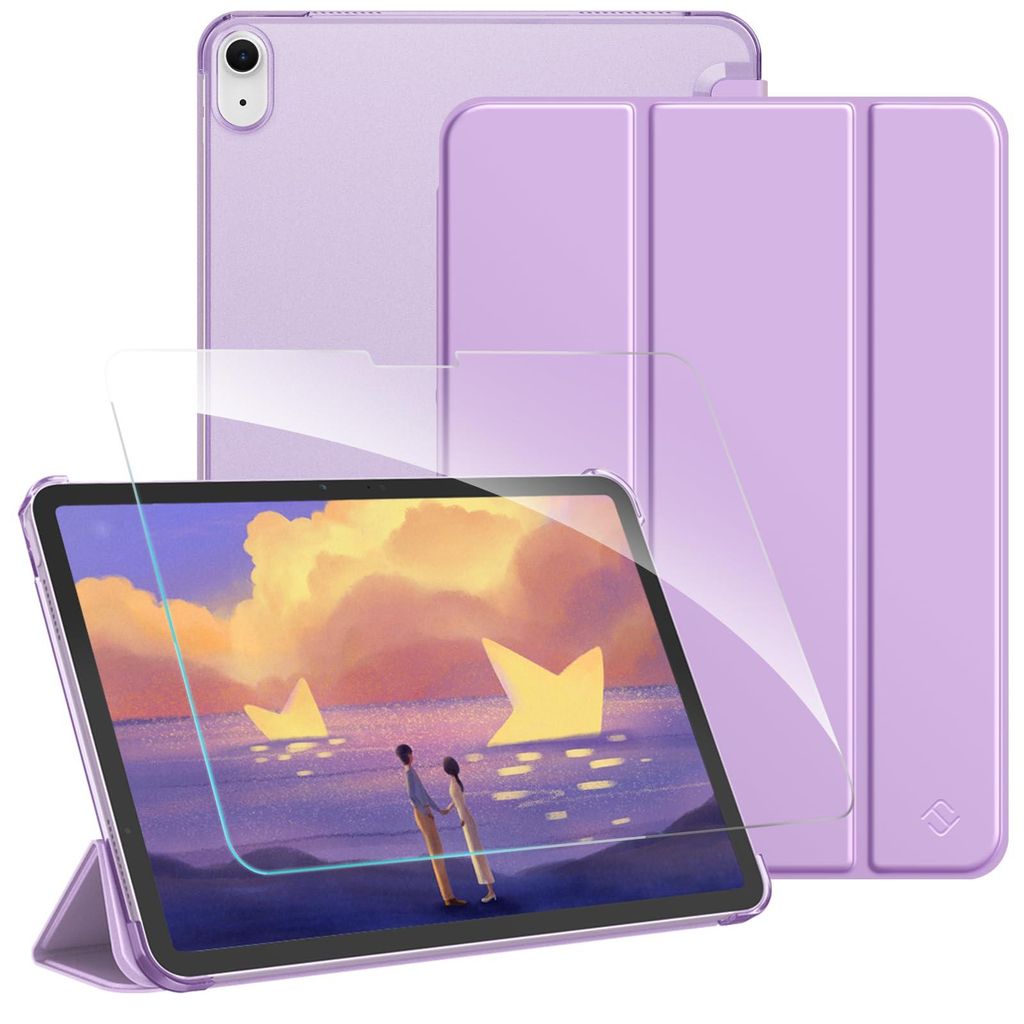 Fintie Hülle für iPad Air 11 Zoll M4/M3/M2 (2026/2025/2024) mit Schutzfolie - ultradünne transparenter weiche Rückseite Schutzhülle Case mit 9...