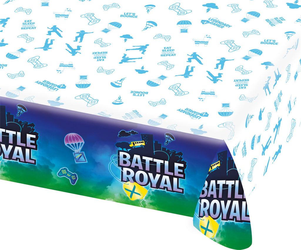 Battle Royal-Tischdecke Partydeko blau-weiss 137 x 243 cm - Einheitsgröße