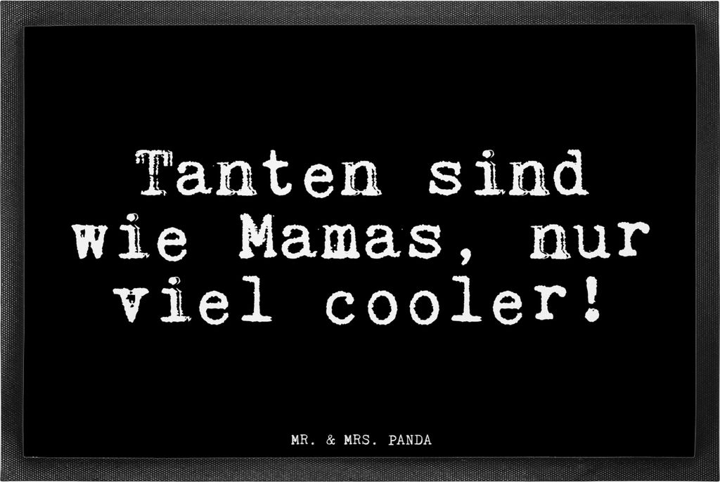 Mr. & Mrs. Panda fußmatte Tanten sind wie Mamas,... 40 x 60 cm - Schwarz - Geschenk, Bodenvorleger, Mütter, Schuhabstreifer, Mutti, Mutter werden...