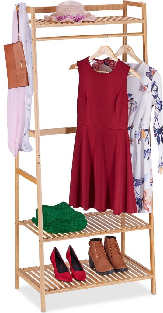 Věšák na oblečení Relaxdays z bambusu, rozměry: 164 x 78 x Obrázek produktu 