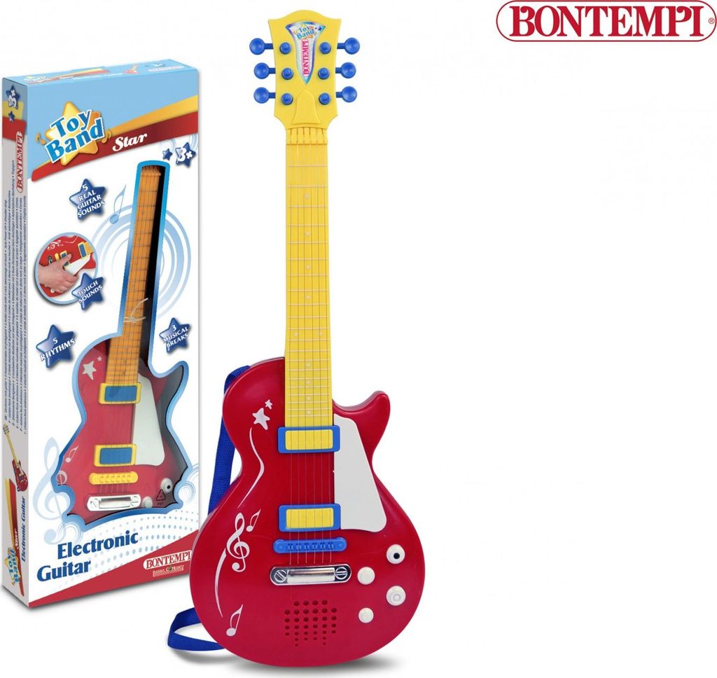 Bontempi elektrische Gitarre Spielzeug rot für Kinder Rockstar