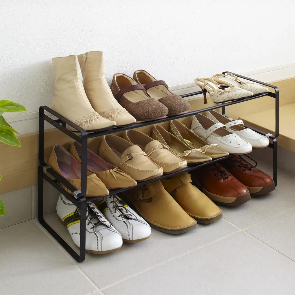 Stop au désordre : Range-chaussures extensible noir pour petits espaces - 4