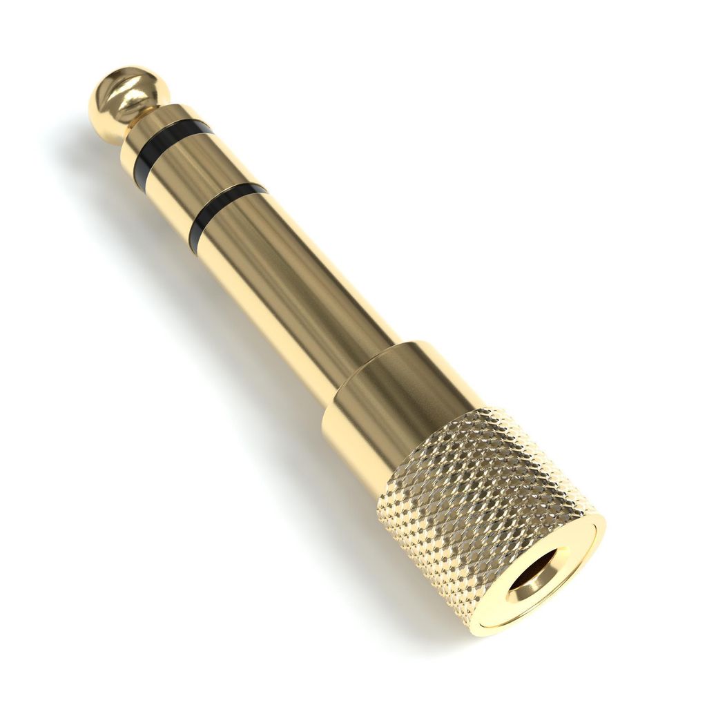 Klinke Adapter 3.5mm auf 6.35mm verGoldete Stecker Aux Stereo Audio