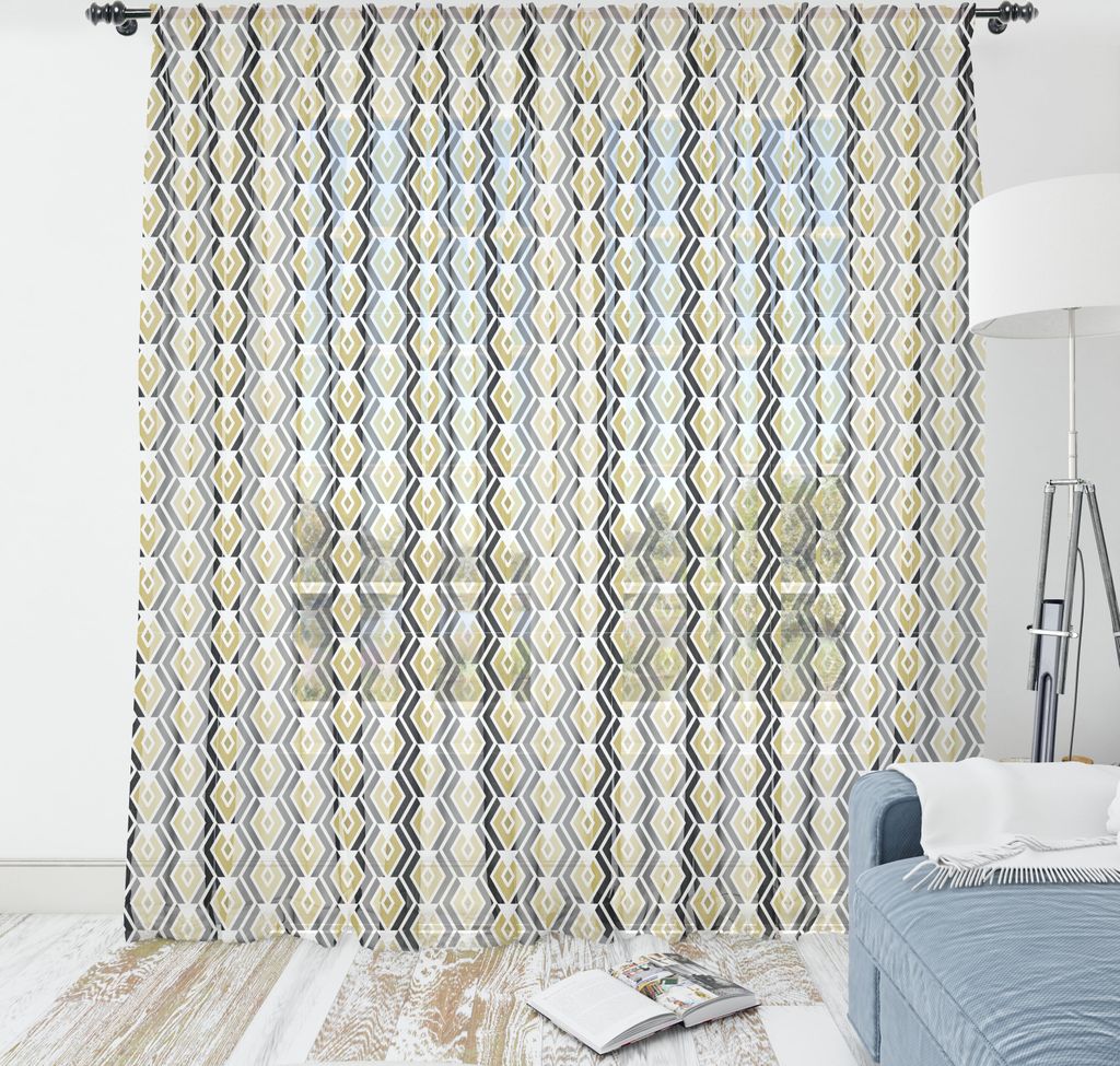 ABAKUHAUS Abstrakt Wandteppich, Süße Moderne geometrische Muster mit Rauten, Wohnzimmer Schlafzimmer seidiges Satin Wandtuch, 240 cm x 274 cm, Bl...