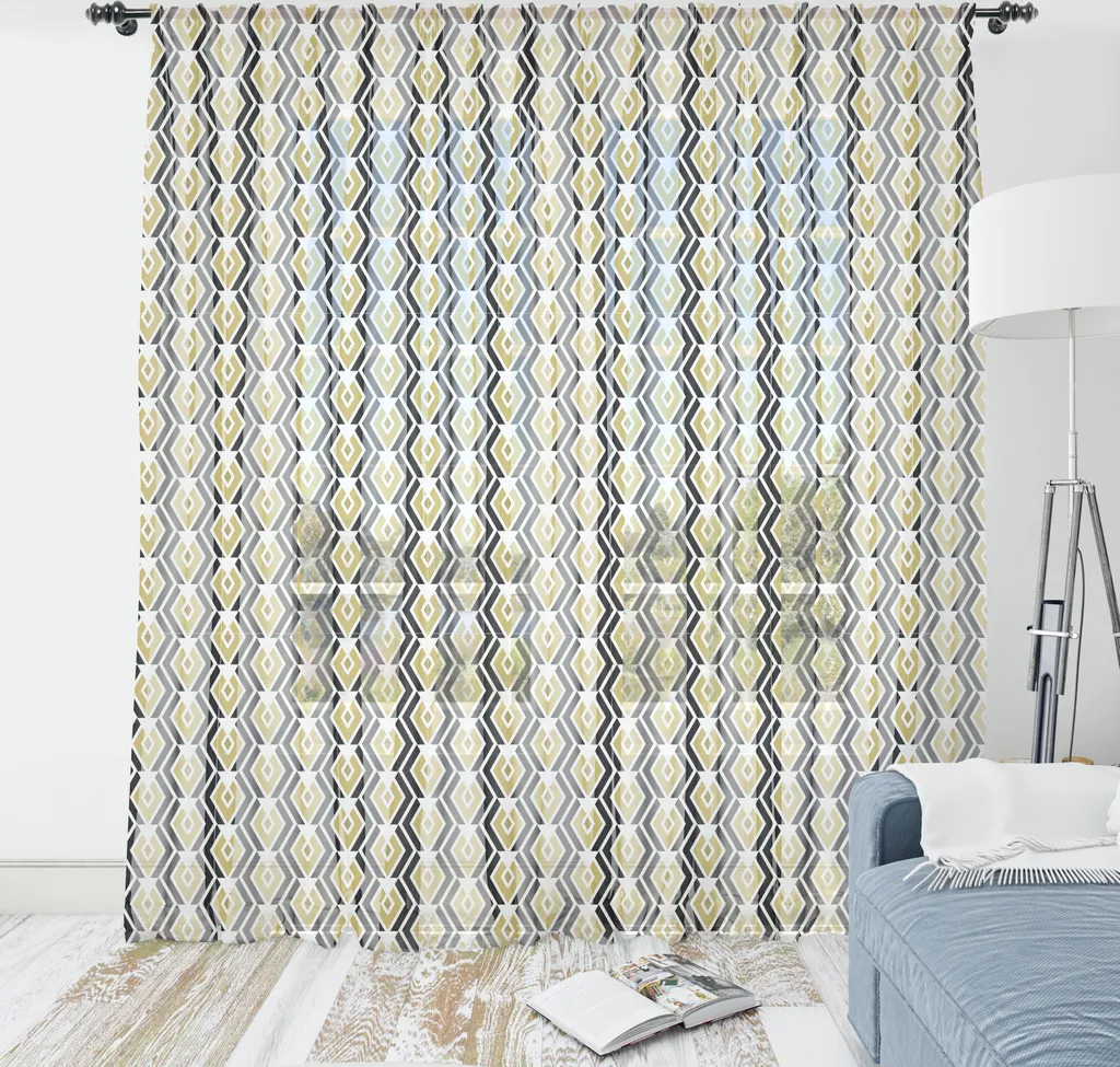 ABAKUHAUS Arazzo Astratto Geometrico 220x274cm | Raso Setoso Blu Grigio