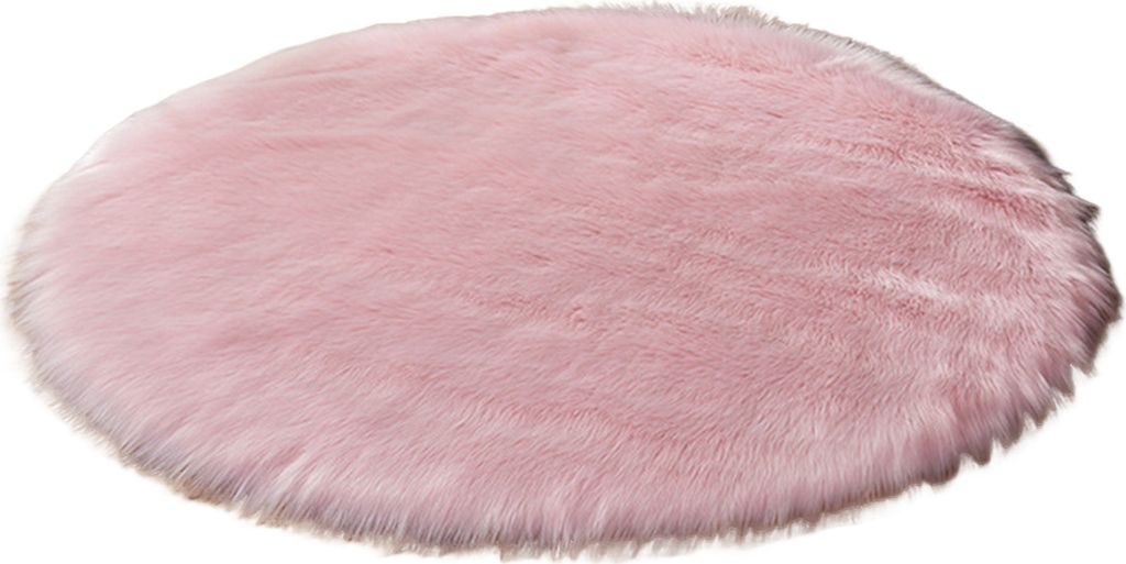 Winter-Plüschteppich, lang, flauschig, Kunstfell, runde Form, ultraweiche Florstruktur, rutschfeste Raumdekoration, Teppiche für Sofa und Wohnzim...