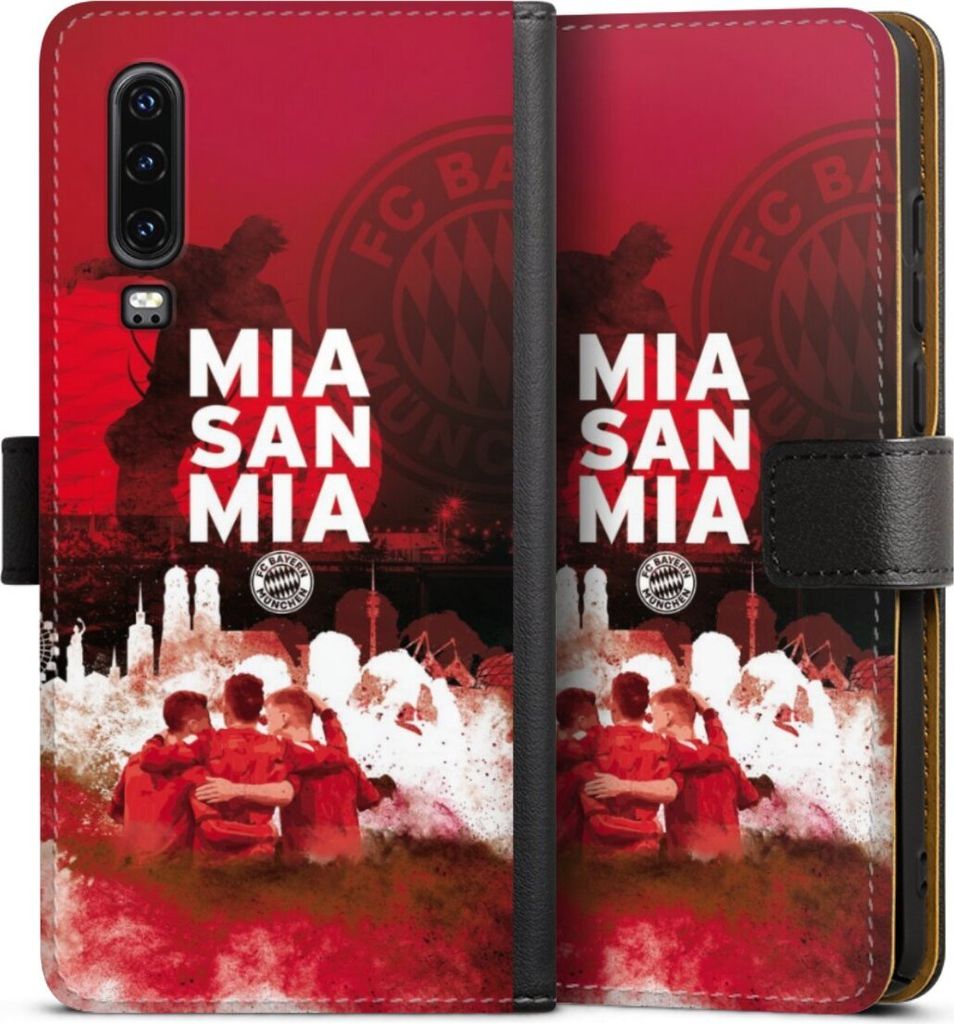 DeinDesign Klapphülle für Huawei P30 Handytasche Lederhülle Tasche FC Bayern München FCB Mia San Mia