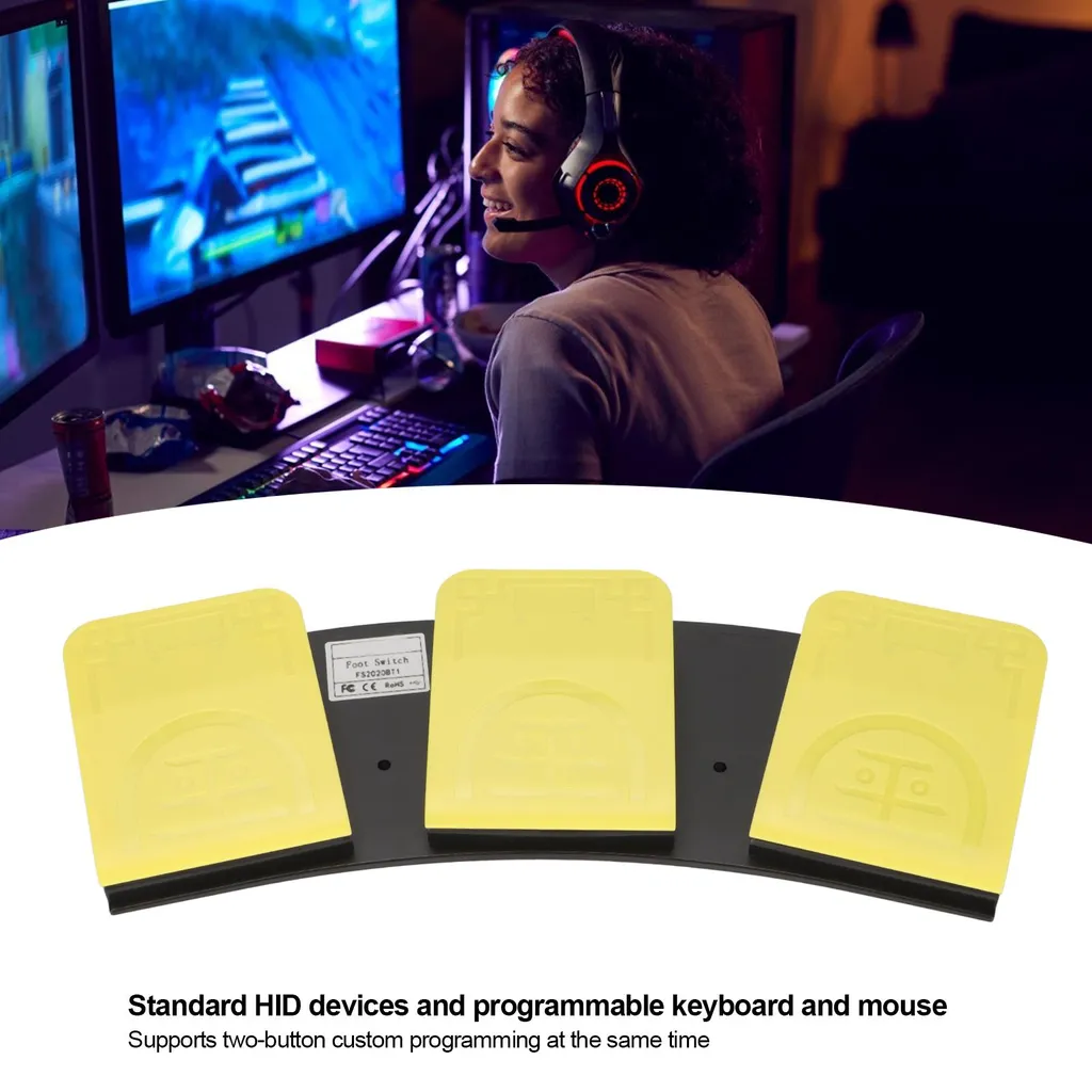Pédale USB Triple Commande HID Programmable - Connexion Double Mode - 5