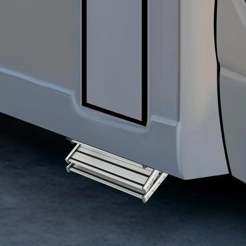 Escalier double pour caravane et camping-car rabattable en alu robuste