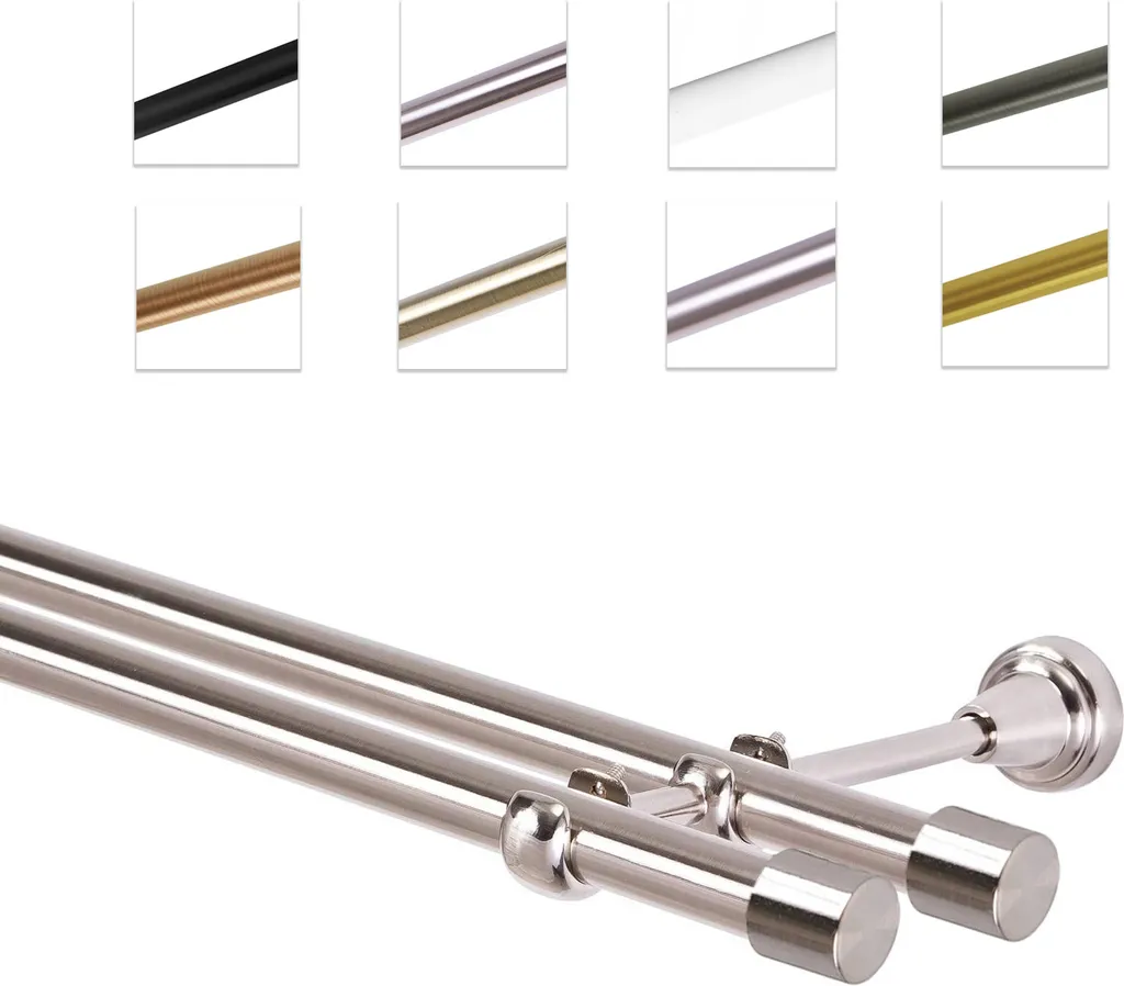 Bastone Tende 120 cm Acciaio Doppio a Parete - Prezzo Outlet Online