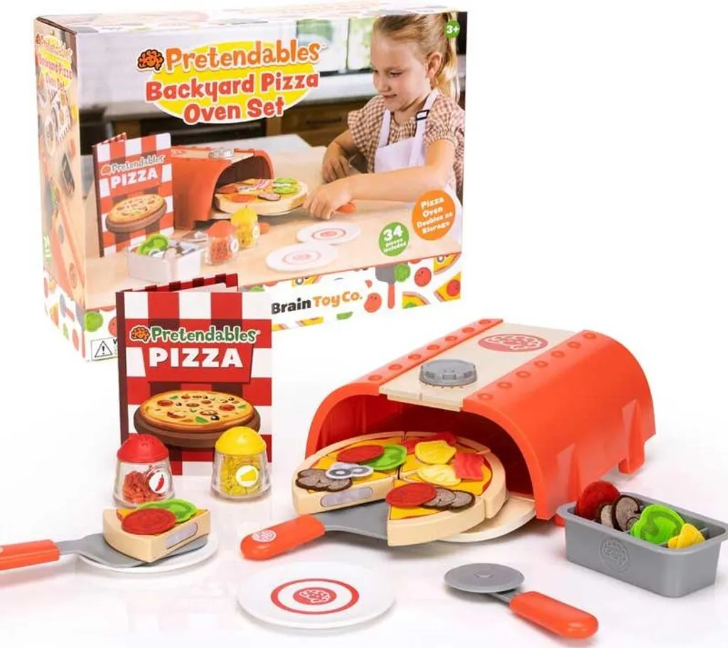 Fat Brain Toys Jeu de Pizza en Silicone - Jouet d'Éveil Cuisine Enfant