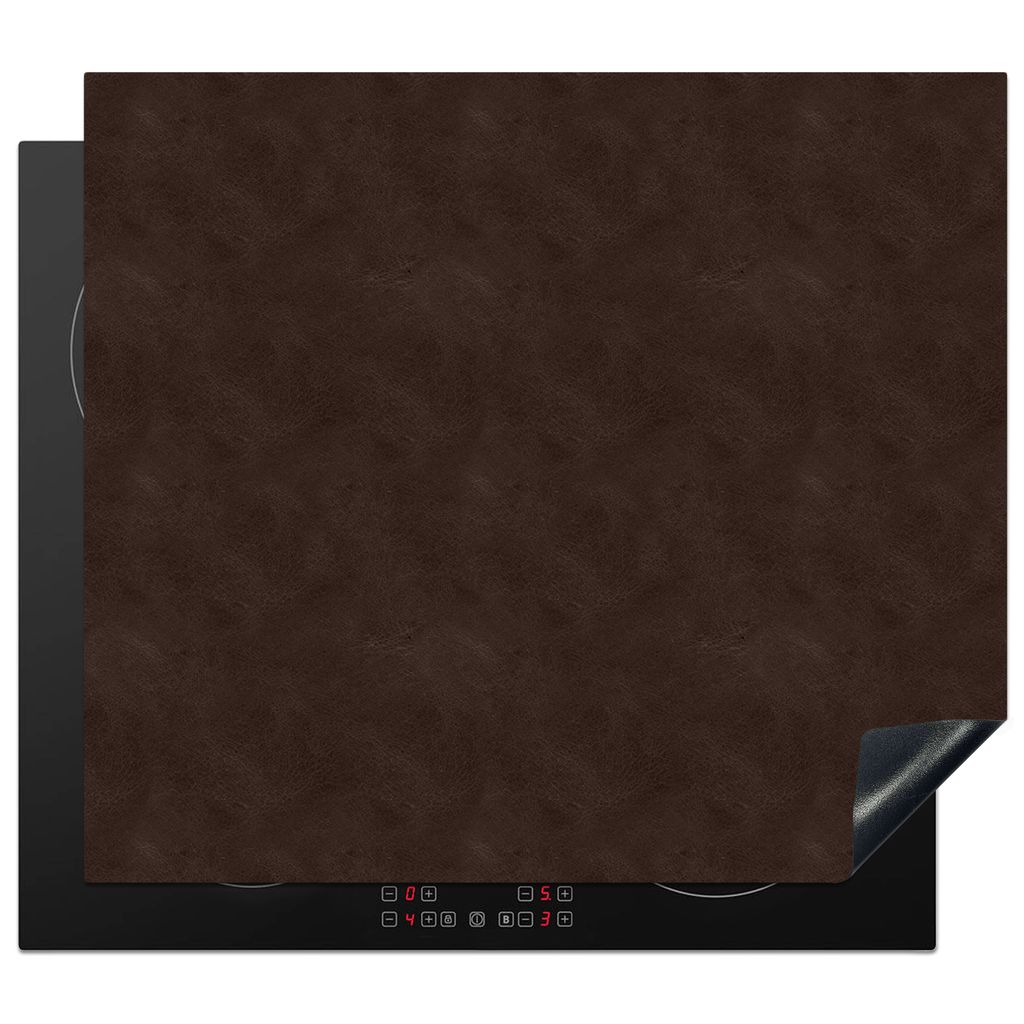 KitchenYeah Herdabdeckplatte Induktionsschutz - Leder - Braun - Tiere , 57x51cm, Küche Deko, Glaskeramikkochfeld Herdabdeckung, Abdeckplatte fù...