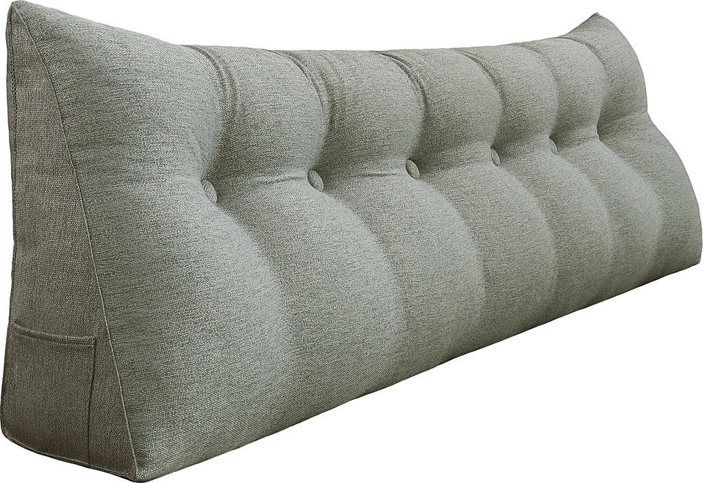 Ergonomisches Kopfteilkissen in Leinenoptik, Lesekissen, Keilkissen, Rückenkissen, Ruhekissen, Dekokissen