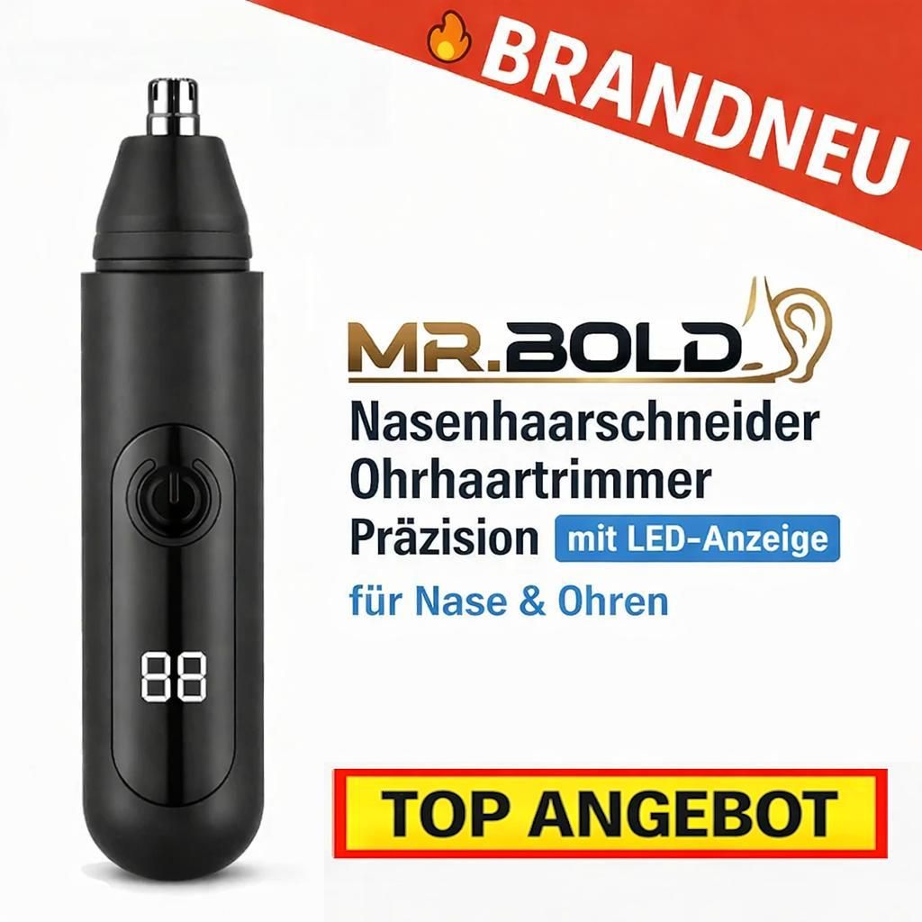 Mr. Bold Nasenhaartrimmer Profi Nasenhaarschneider Ohrhaartrimmer Präzision LED