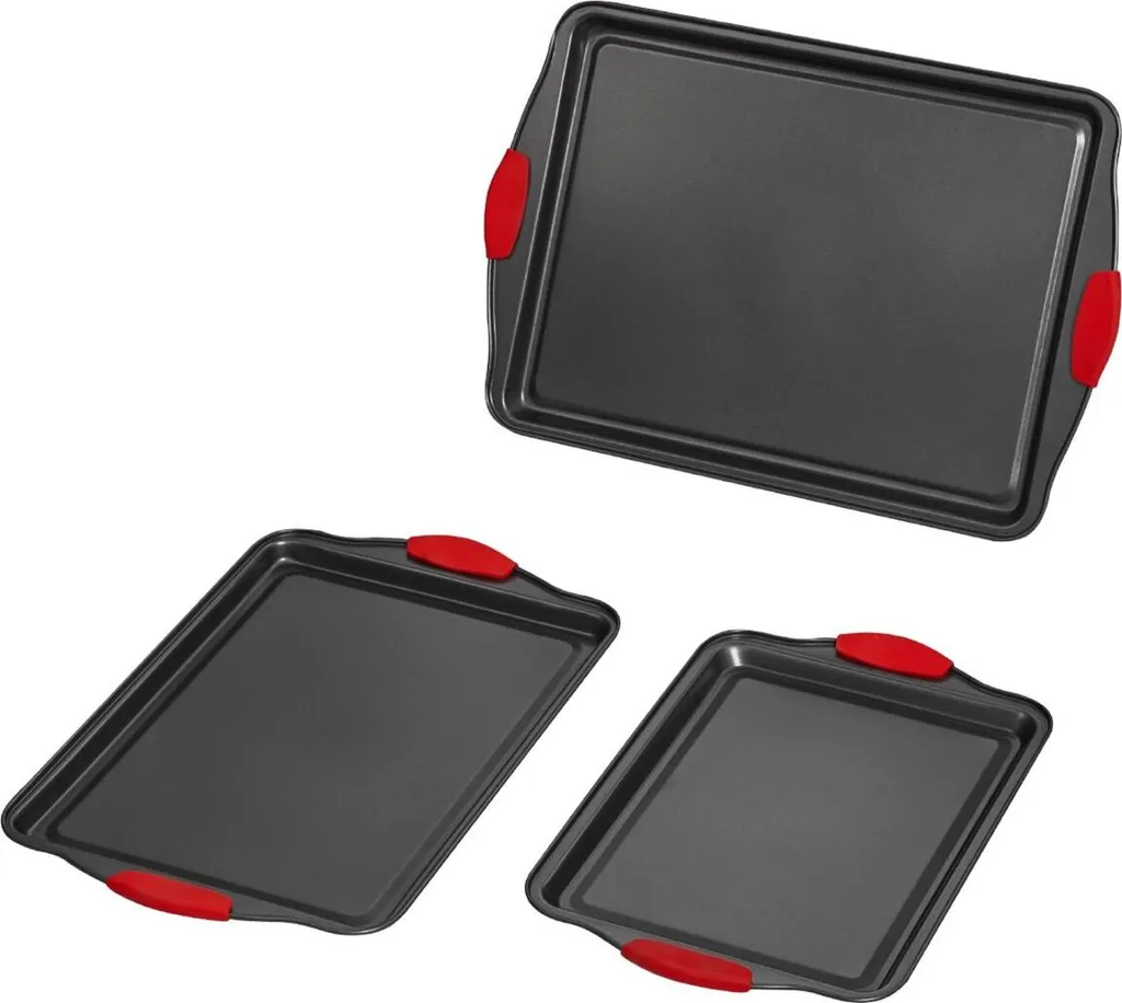 Set Teglie da Forno con Manici Silicone Acciaio Antiaderente